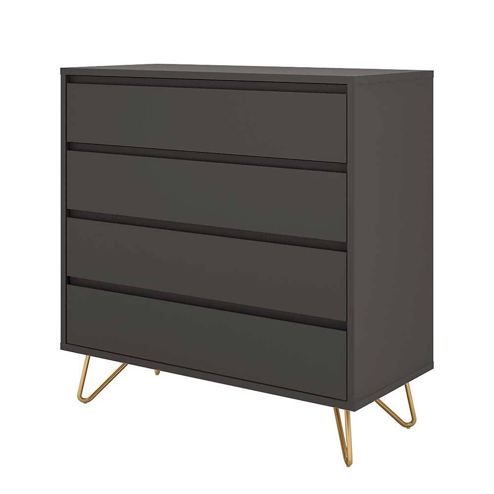 Graue 4 Schubladen Kommode mit Hairpin Legs - Widnes