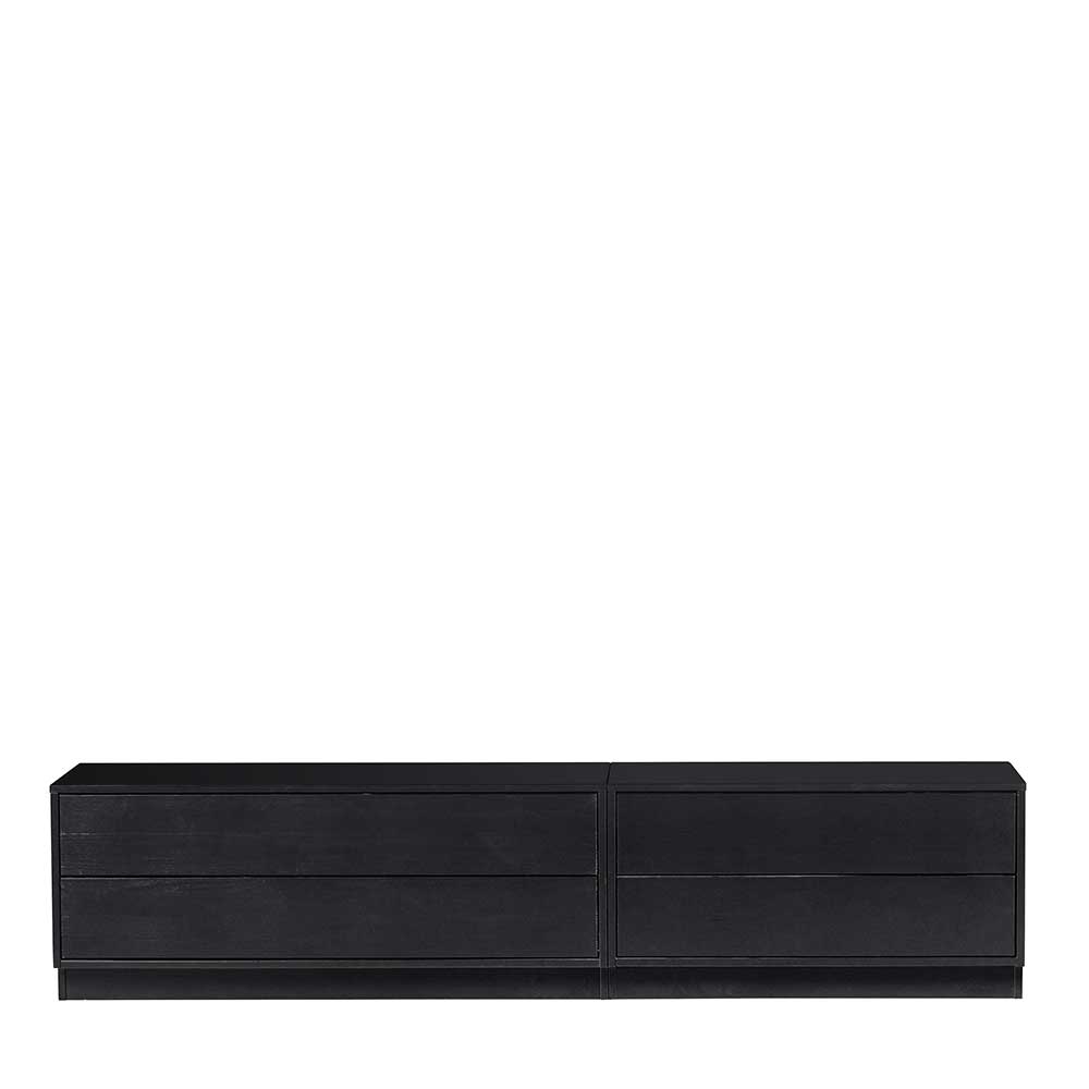 Schwarzes Lowboard mit zwei Schubladen - Niwidus