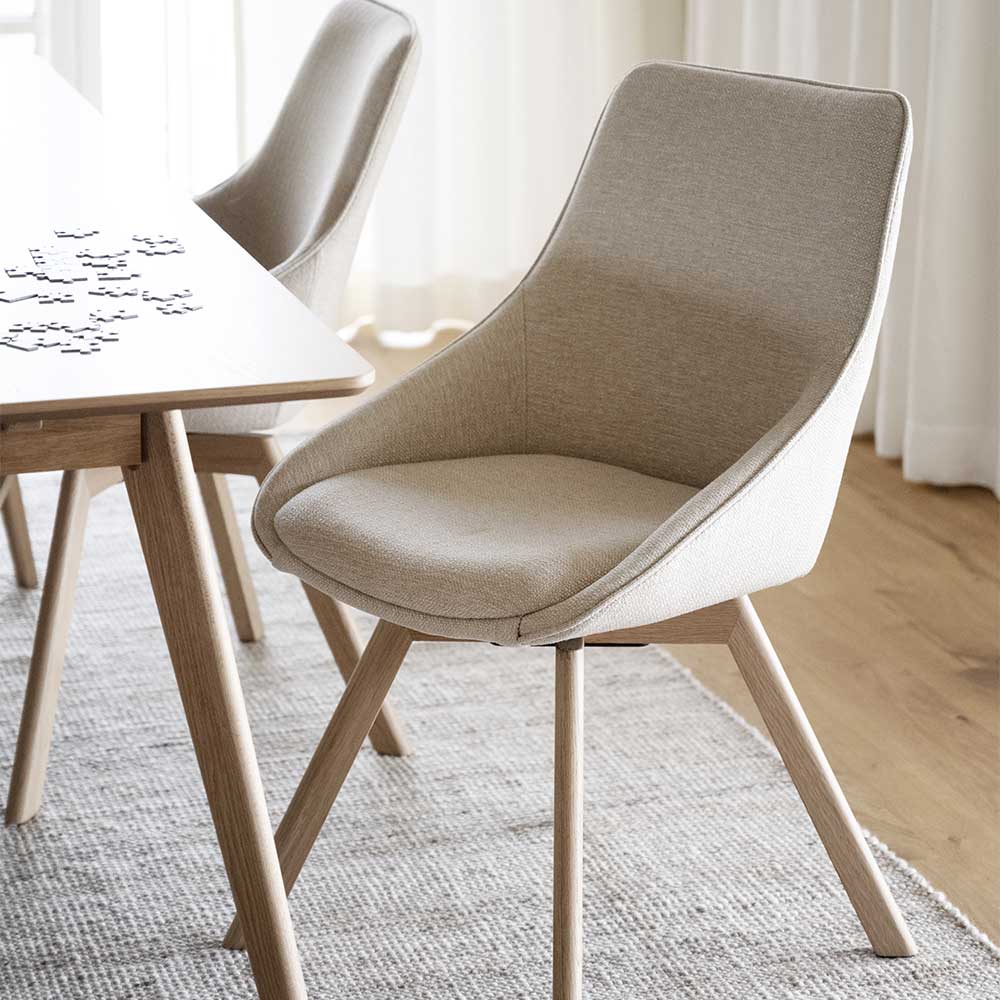 Esstisch Drehstuhl in Creme - Tokatos (2er Set)