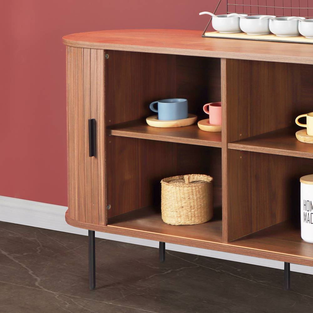 Ovales Sideboard mit Schiebetüren - Arura