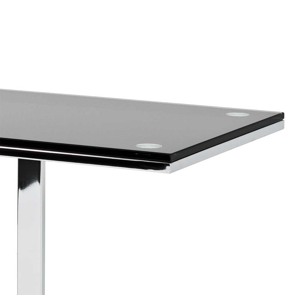 Design Anstelltisch mit Schwarzglas - Jenna