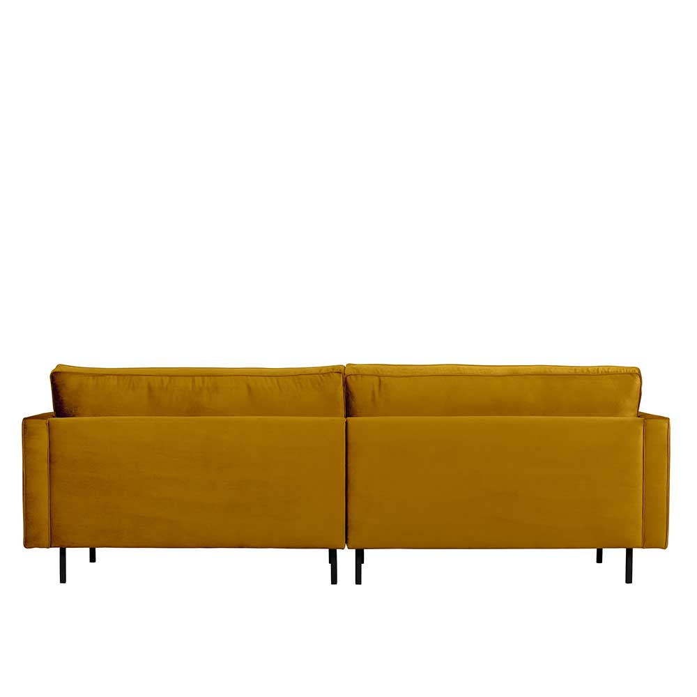 Samt Dreisitzer Couch in Ocker - Nustra