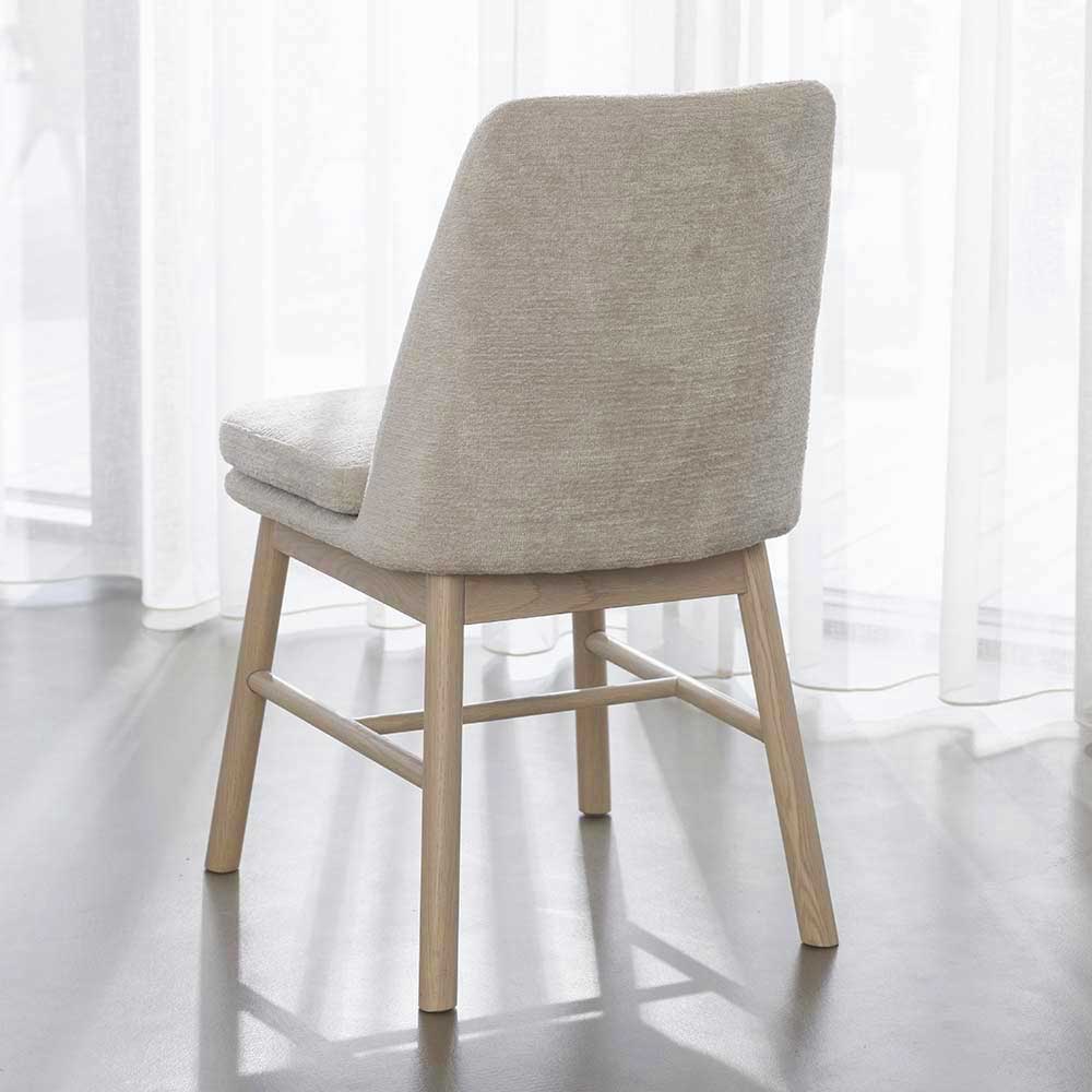 Polsterstuhl in Creme Strukturstoff - Peppino (2er Set)