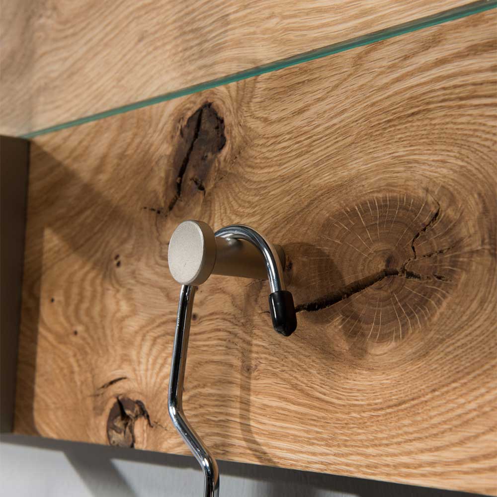 Design Wandgarderobe mit Glas-Hutablage - Avidora