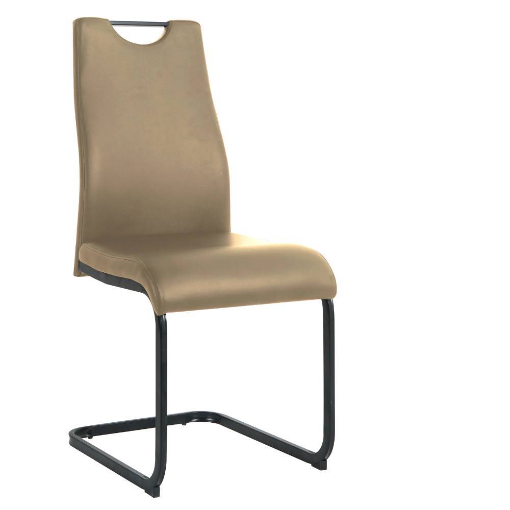 Kunstleder Schwingstühle in Taupe - Casimiro (2er Set)