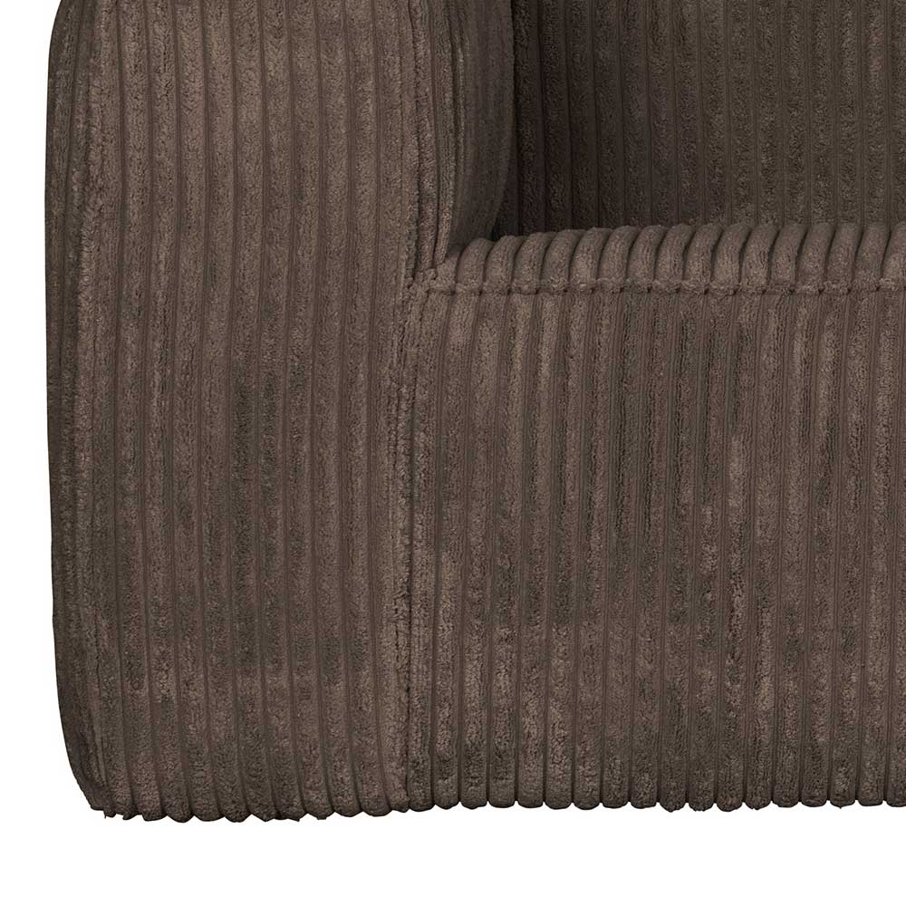 Schlammfarbene Cord Couch in modernem Design - RIBE