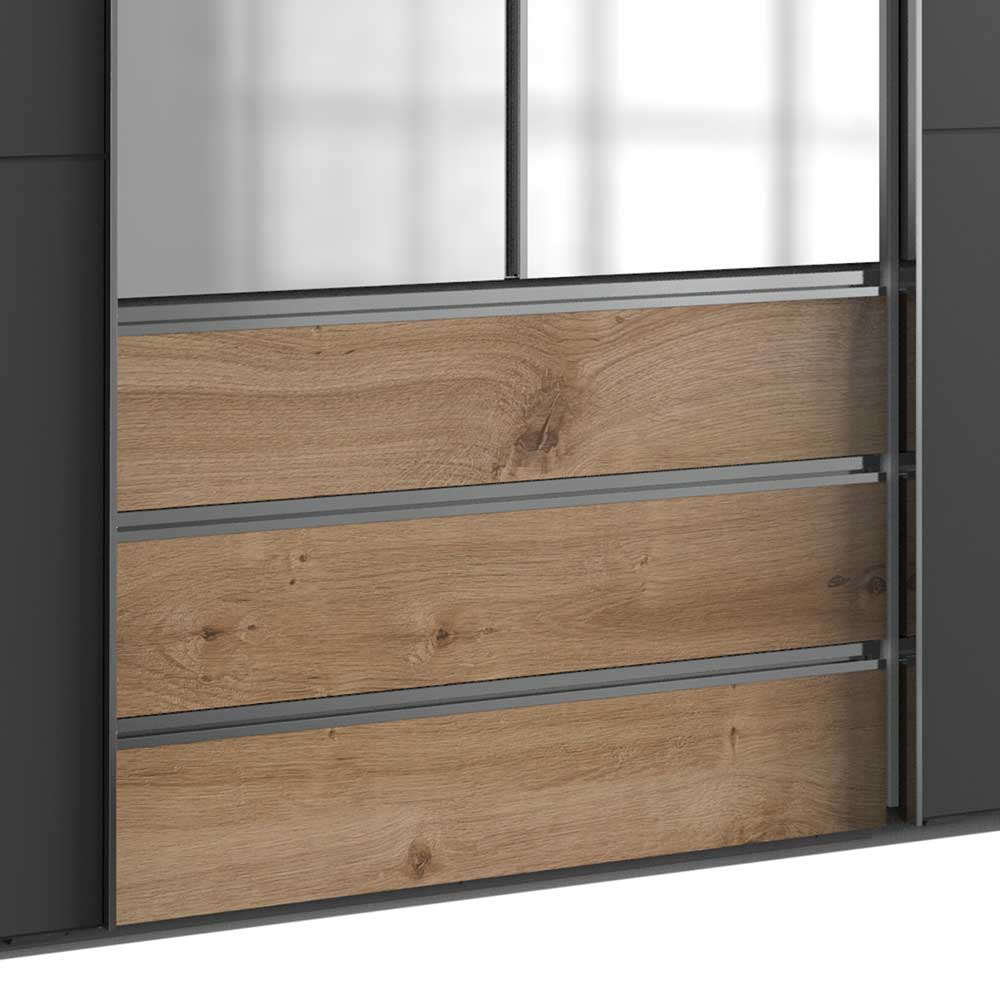Kleiderschrank mit zwei Spiegeltüren & zwei Schwebetüren - Bafata
