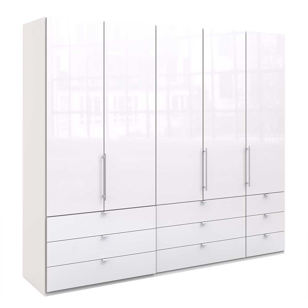 Weißer Schrank für Kleidung mit Glas Front - Dolienca