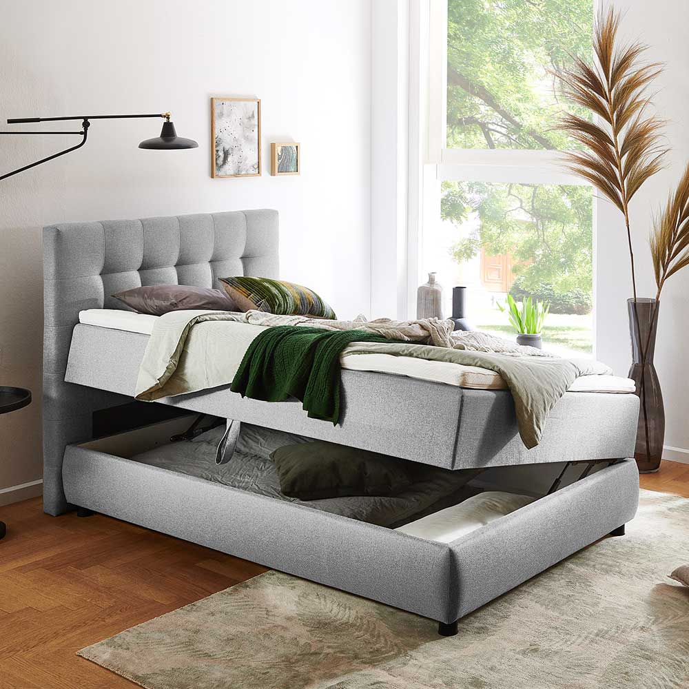 Graues Einzelbett komplett in 100x200 120x200 - Amore