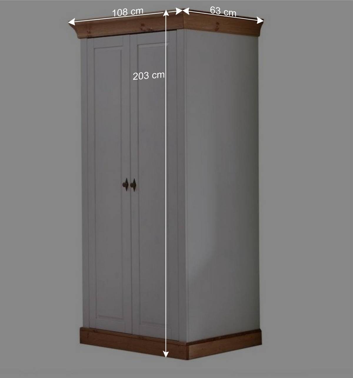 108x203x63 Kinder Kleiderschrank zweifarbig - Sibiuta