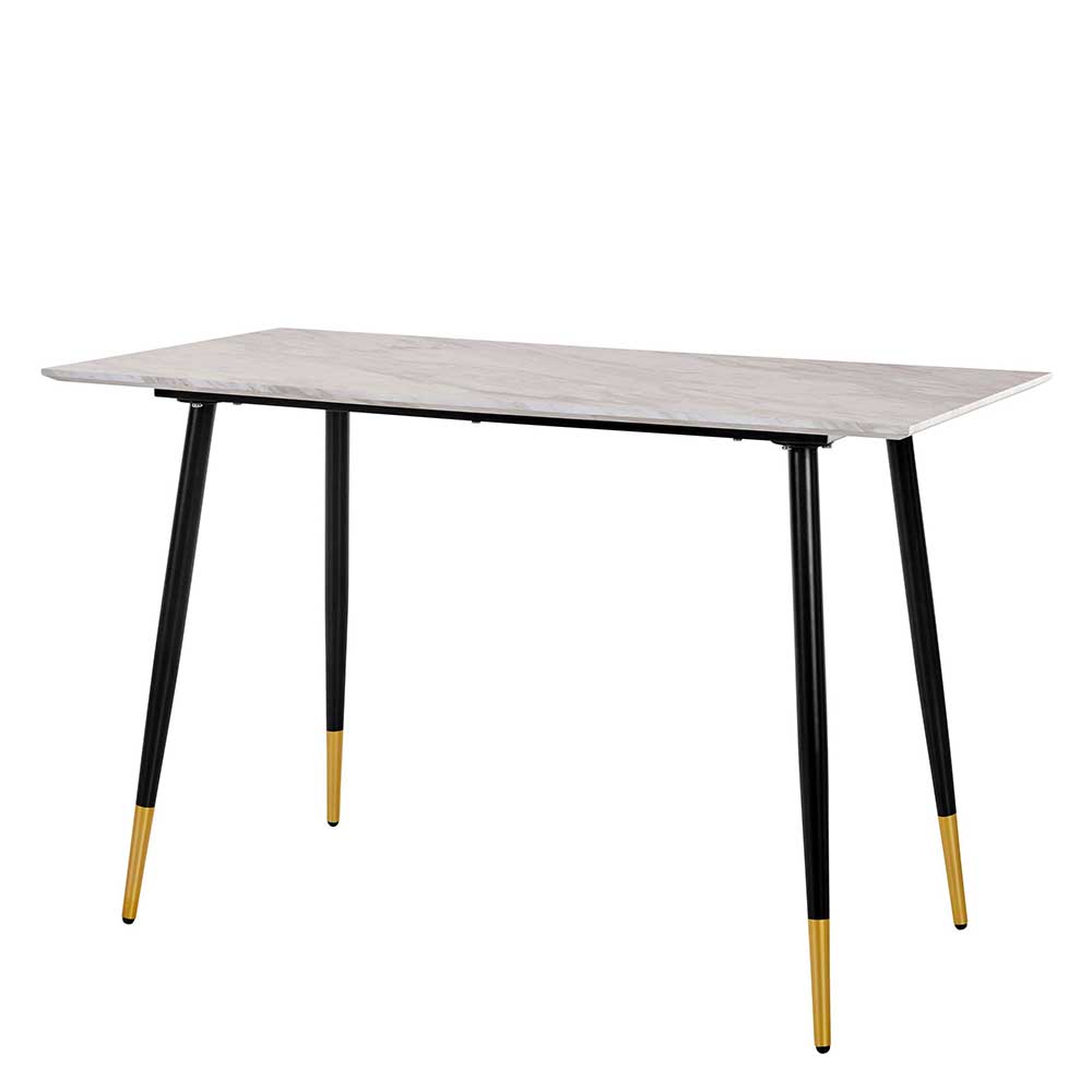Schreibtisch in Marmoroptik Weiß Grau - Riguna