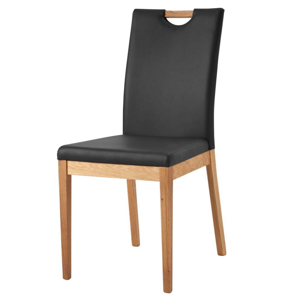 Kunstlederstühle in Schwarz und Wildeiche - Remena (2er Set)