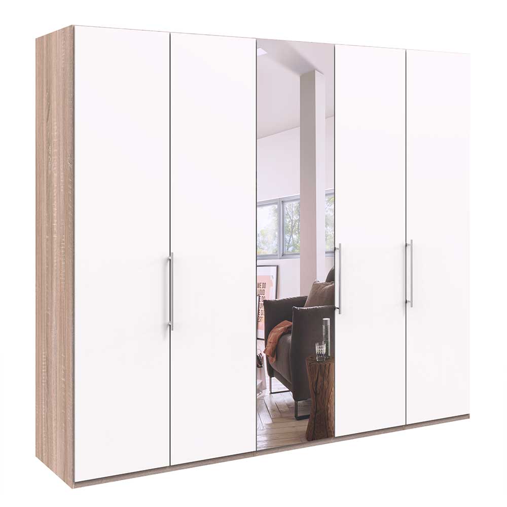 Kleiderschrank mit Spiegeltür & 2 Falttüren - Vaclyn