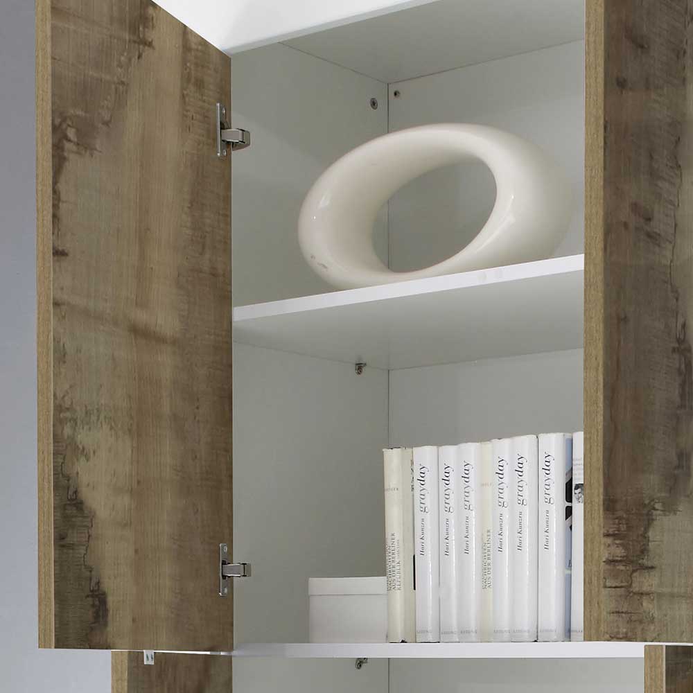 4-türiges Highboard in Holz verwittert NB - Olvenion