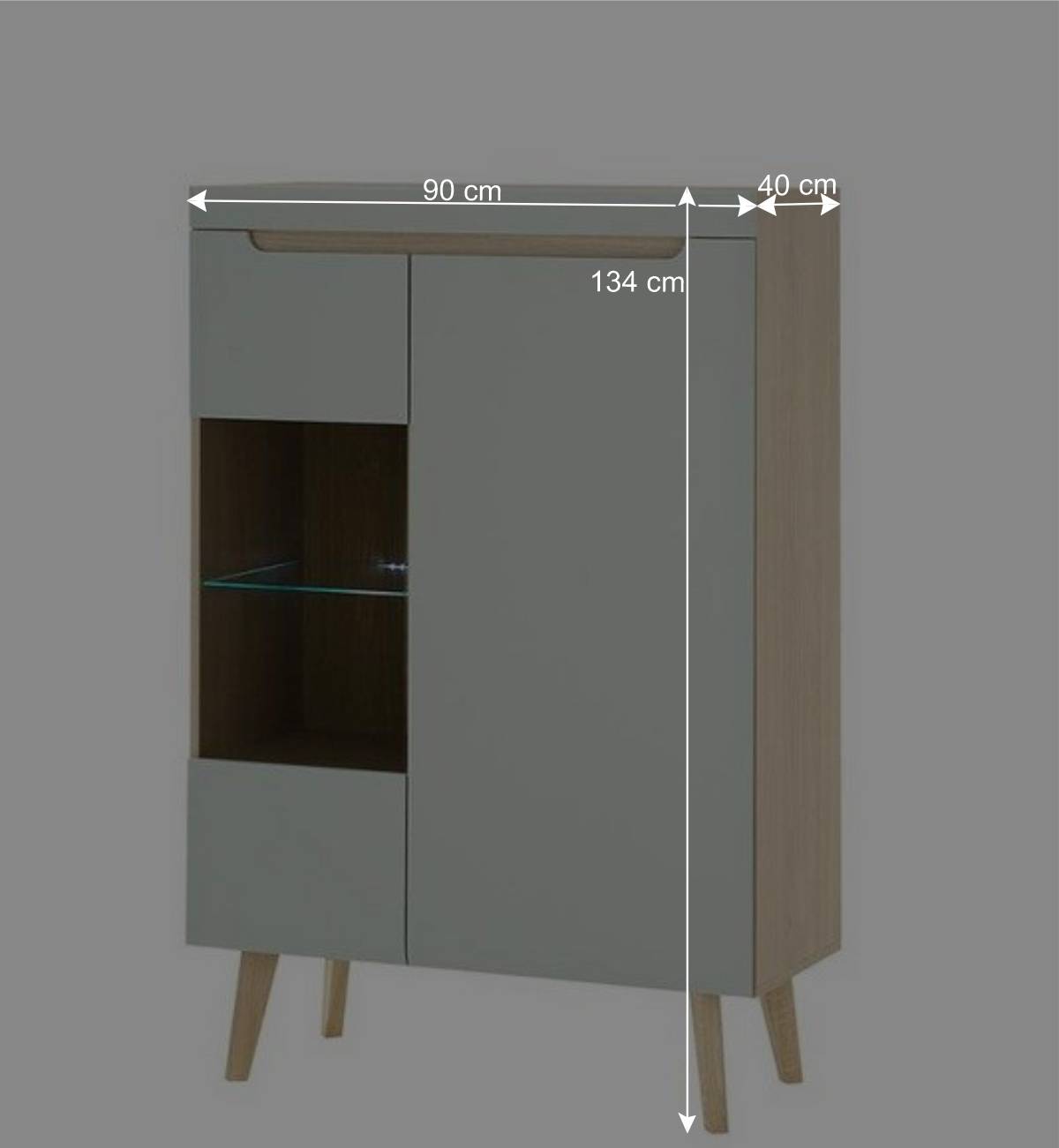 Wohnzimmer Anbauwand im Skandi Design - Armina (vierteilig)