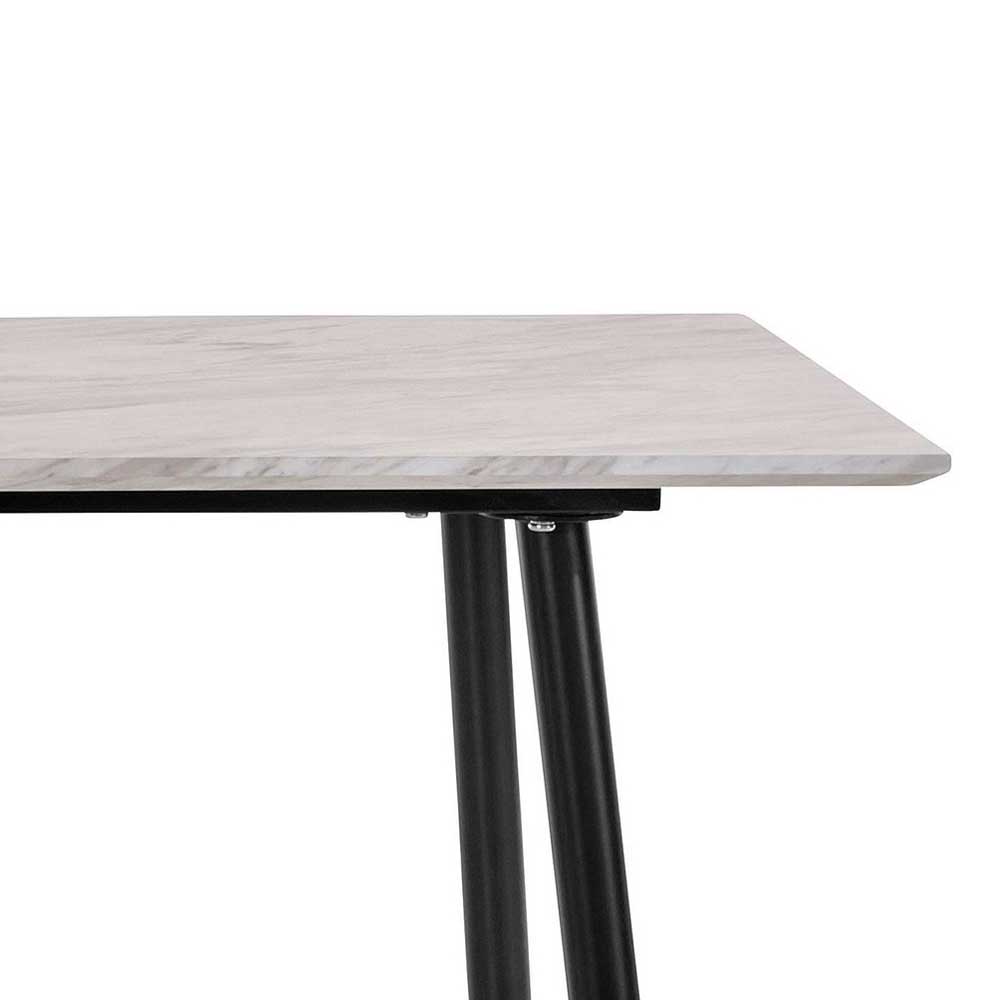 Schreibtisch in Marmoroptik Weiß Grau - Riguna