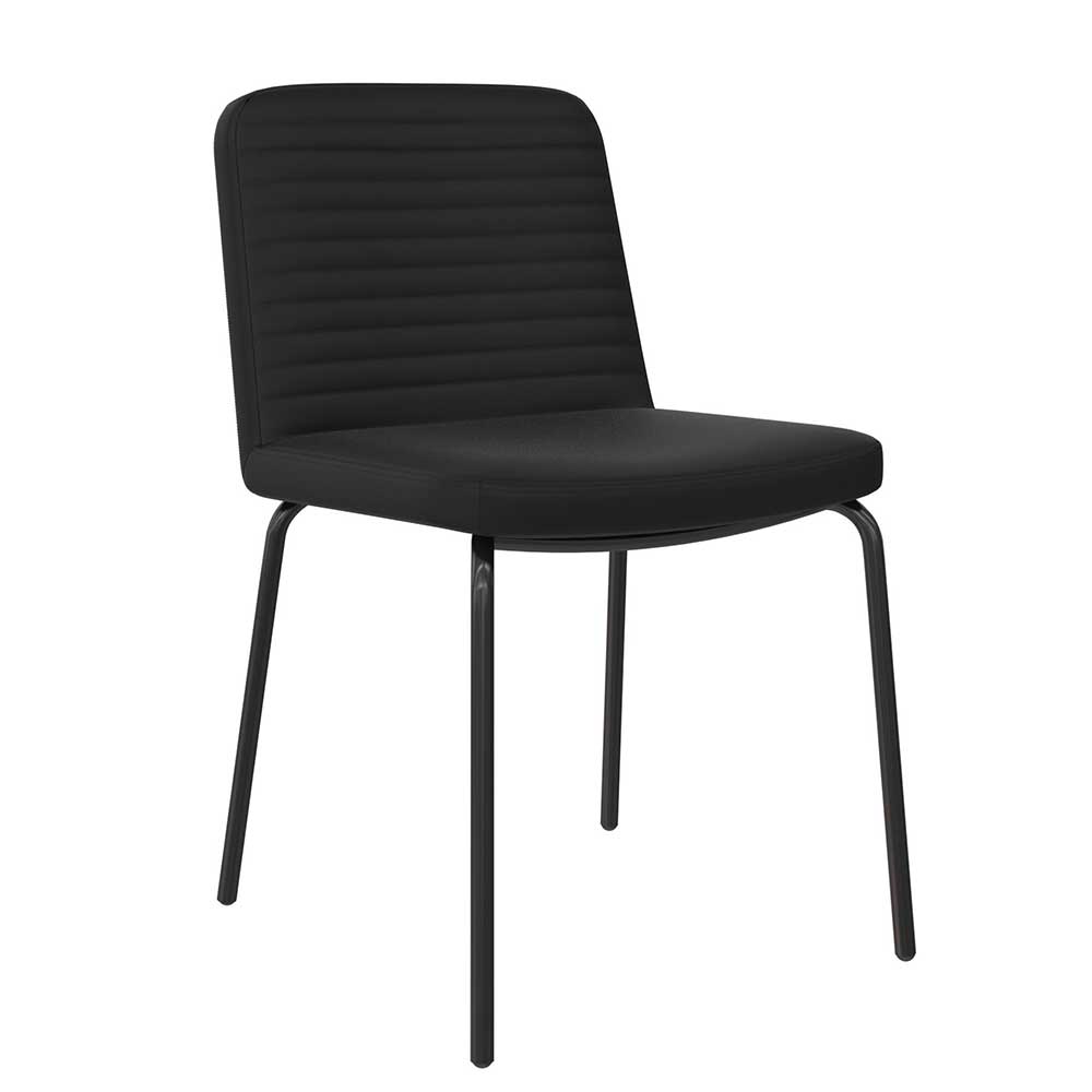 Kunstlederstühle in Schwarz - Weymo (2er Set)
