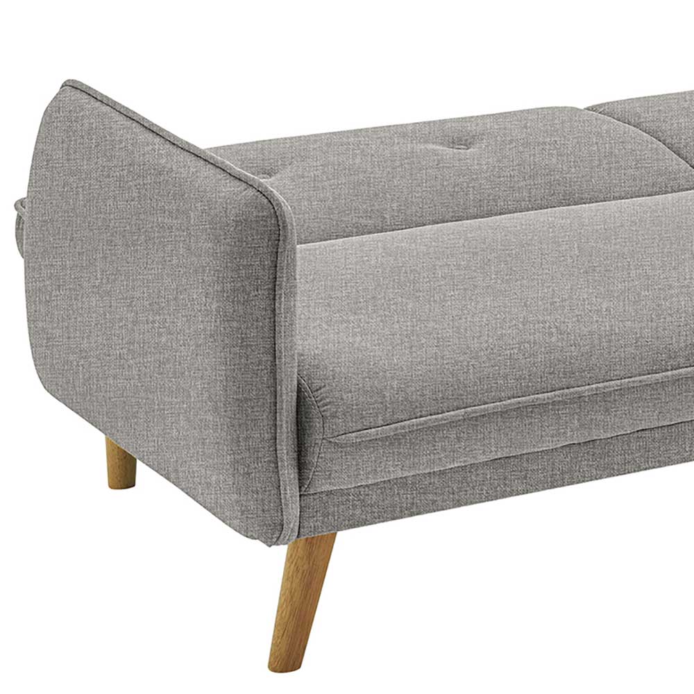 Klappcouch in Hellgrau Strukturstoff - Faye
