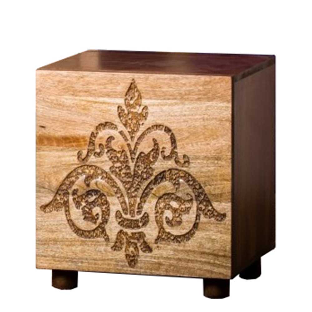40x35x40 Holz Schränkchen mit Ornament Schnitzerei - Kick