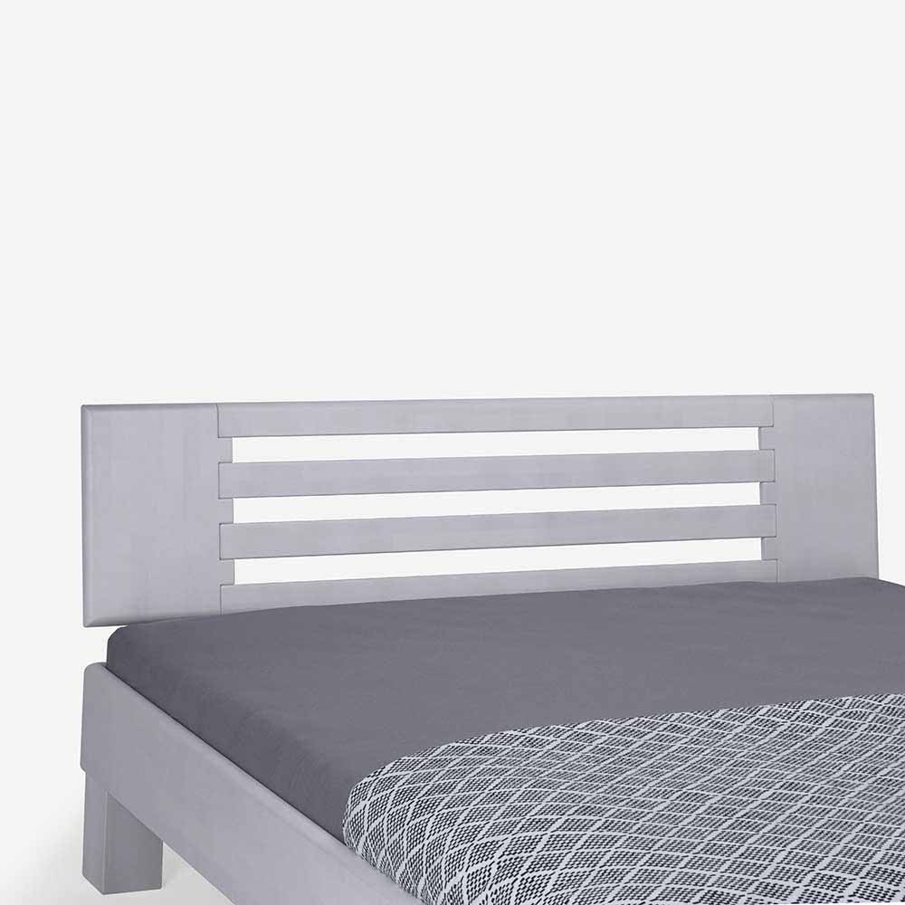 Weißes Massivholz-Kopfteil mit horizontalen Streben und schlichtem Design – Annabell