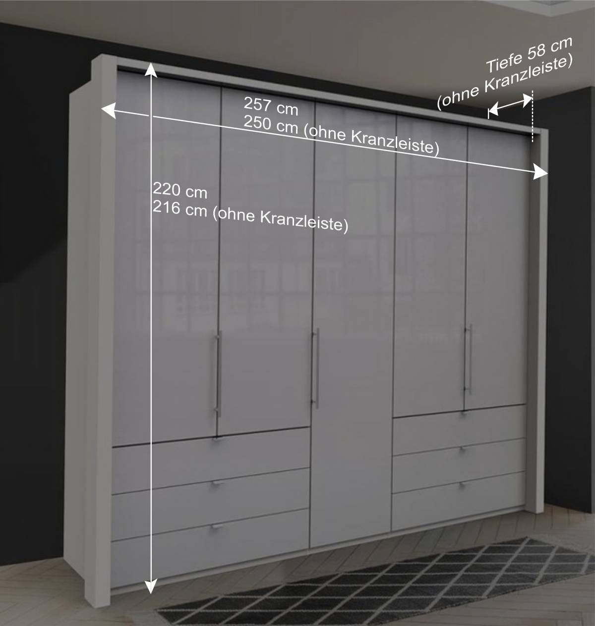 Schlafzimmerschrank für Kleidung mit Türen - Dolienca
