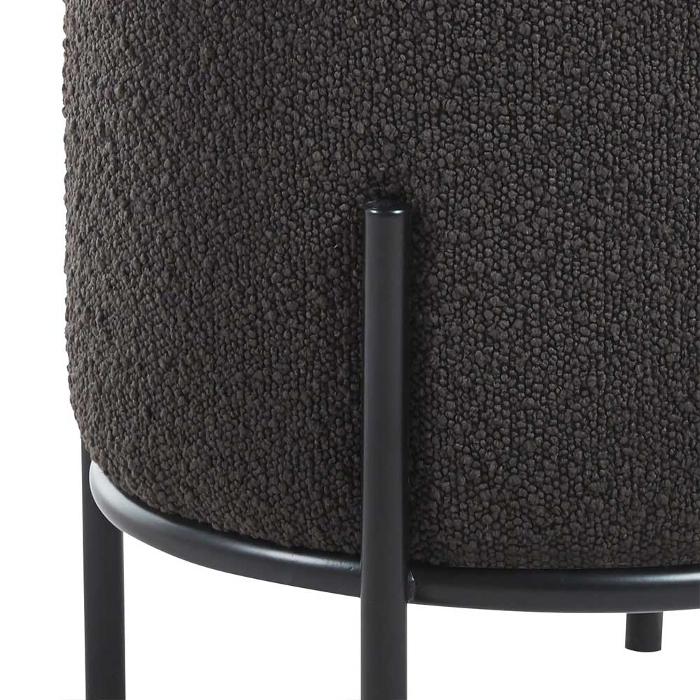 Boucle Polsterhocker in Anthrazit - Pizaras