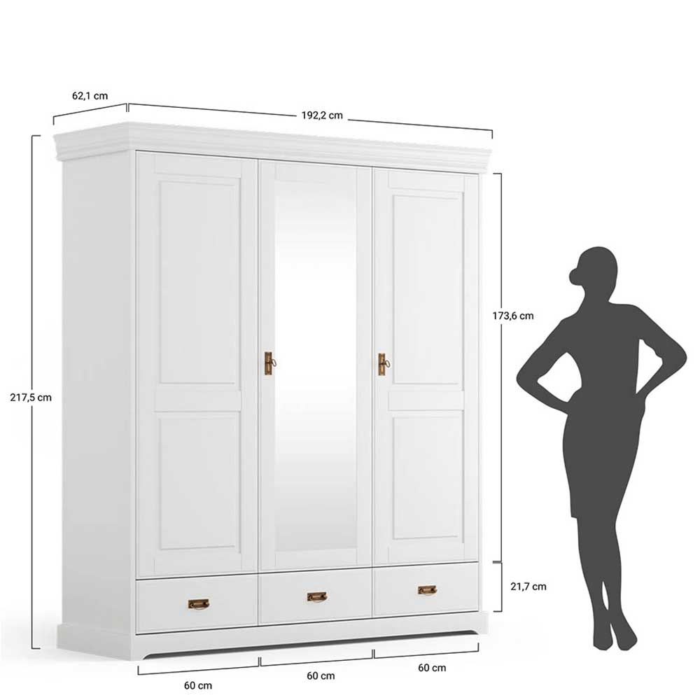 Schlafzimmer Kombischrank in Weiß - Presto