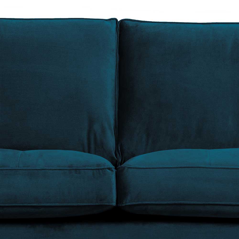 Wohnzimmersofa in Blau Samtstoff - Cumagon
