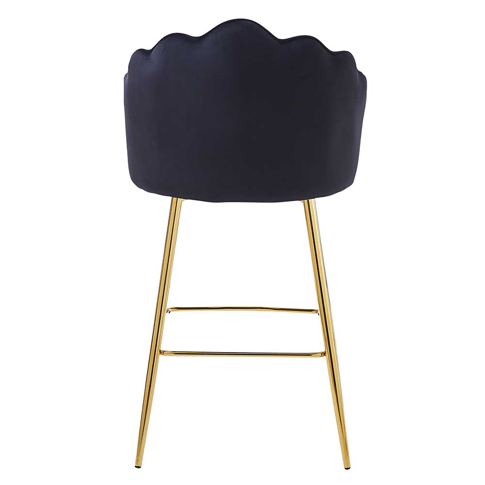 Barhocker mit Muschel Lehne in Schwarz - Geniale (2er Set)