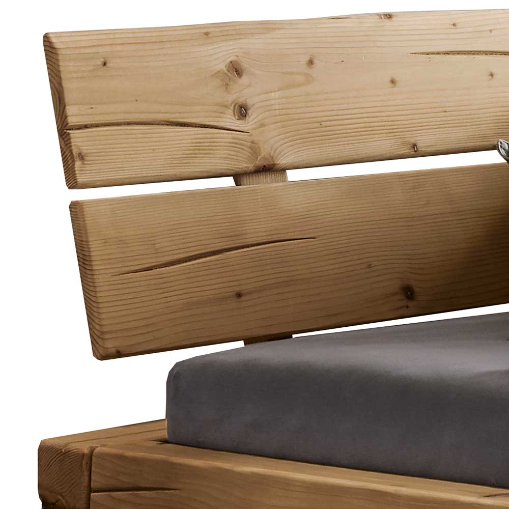 Design Balkenbett aus Fichte rustikal - Rucia