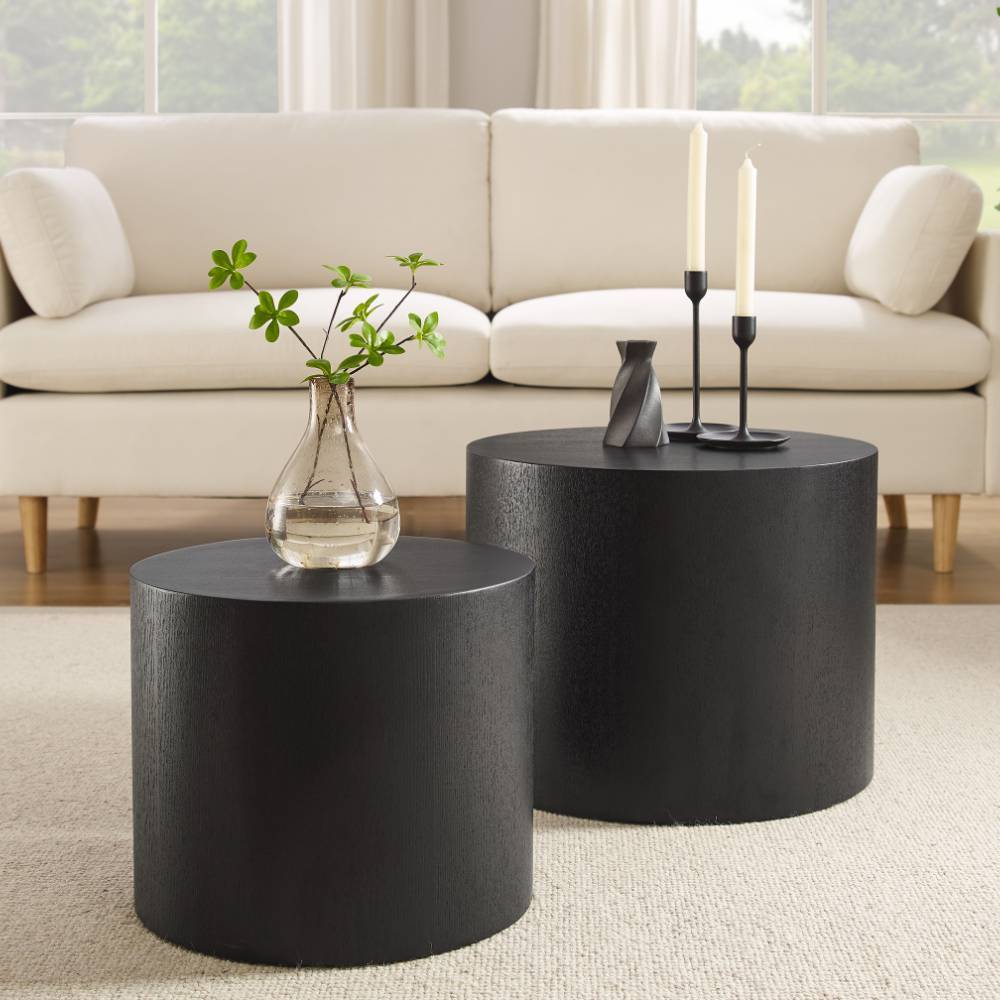 Couchtisch Duo - zylindrisches Design - Turenac (zweiteilig)