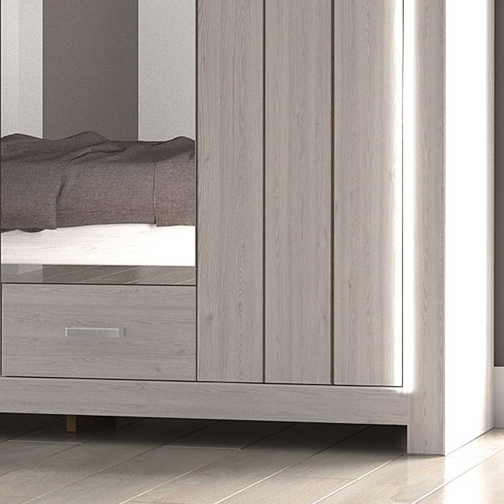 Set Schlafzimmer Möbel in Weiß Holz Optik - Ektado (vierteilig)