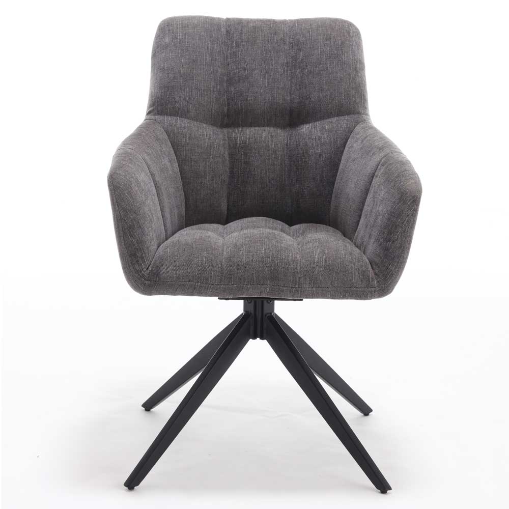 Esstischsessel in Grau Strukturstoff - Gicanta (2er Set)