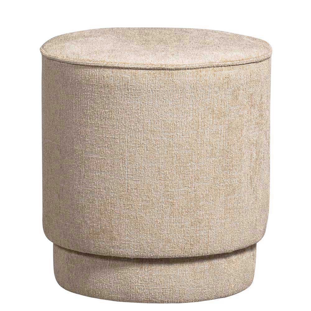 Polsterhocker in Beige Chenille - Felda