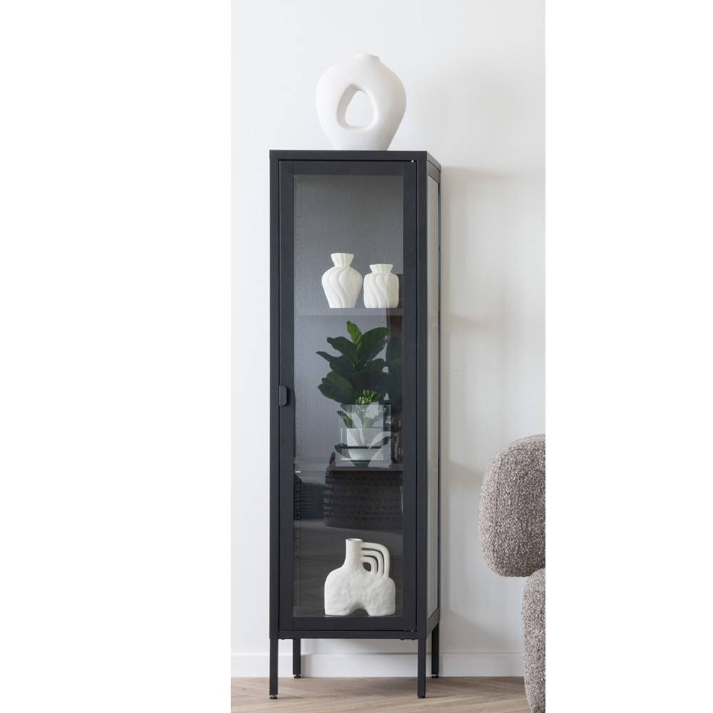 1-türige Vitrine in Schwarz - Baly
