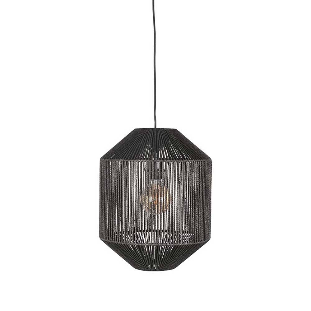 Schwarze Hängelampe aus Jute - Pandau