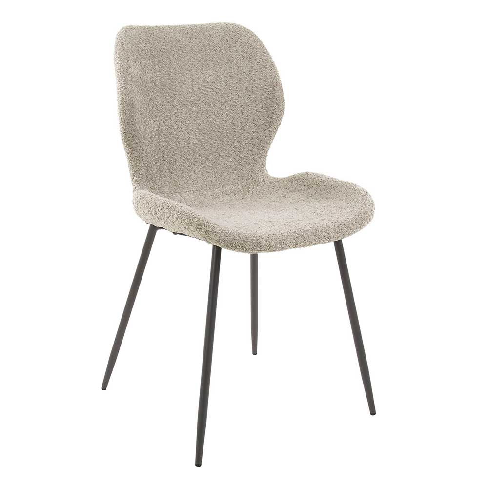 Boucle Schalenstühle in Beige - Dirava (4er Set)