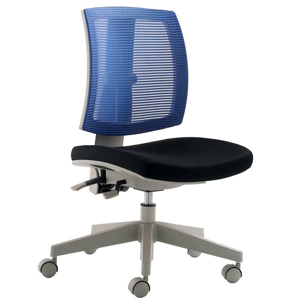 Bürostuhl mit Mesh Rücken in Blau - Fidono