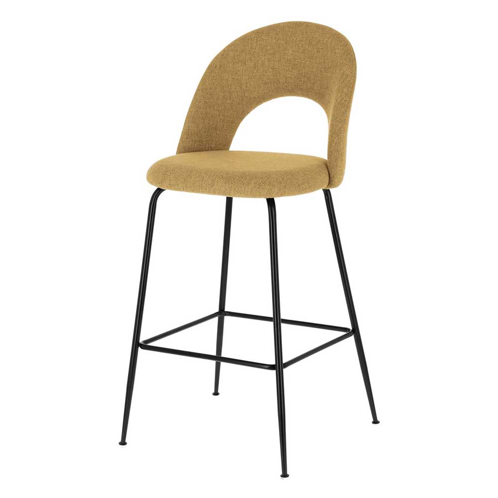 Design Barstühle in Gelb Stoff - Camlary (4er Set)