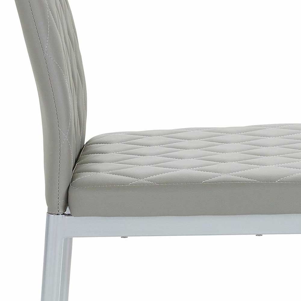Polsterstühle aus Kunstleder Grau - Esterava (Set)