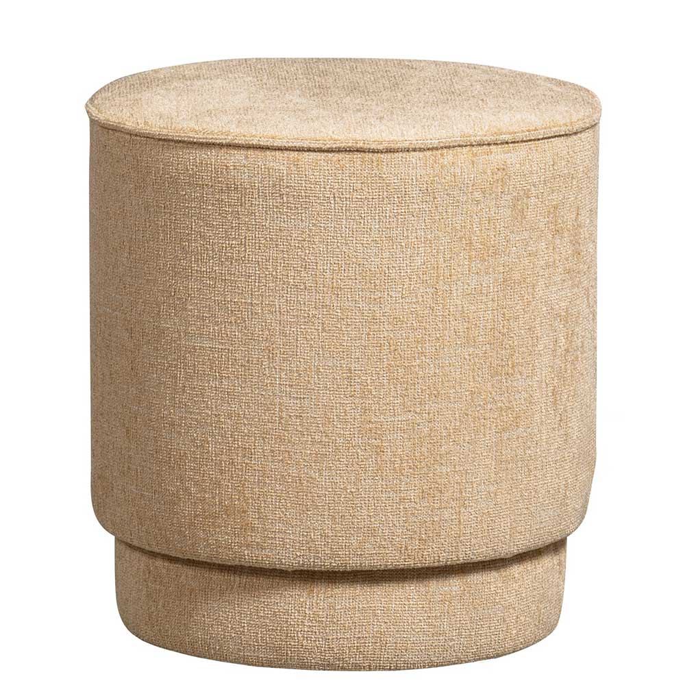 45 cm hoher Hocker in Champagner Chenille - Fakoa