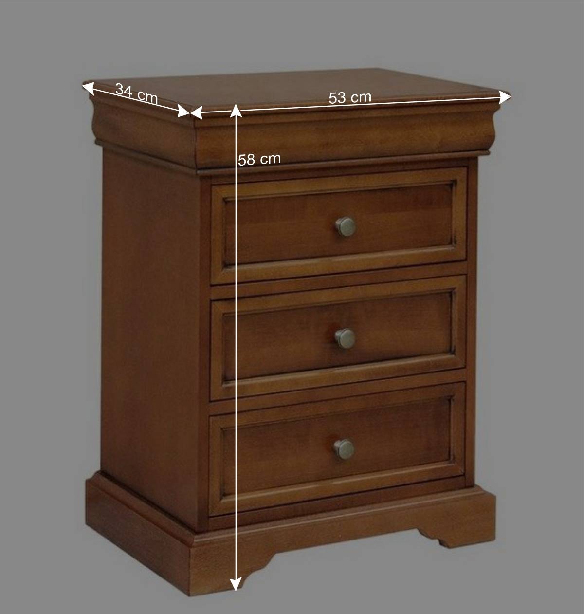 Klassische Nachtkommode 58 cm hoch - Kimms