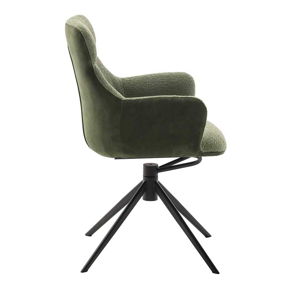 Esszimmer Stuhlsessel in Oliv Grün - Gregoriano (2er Set)
