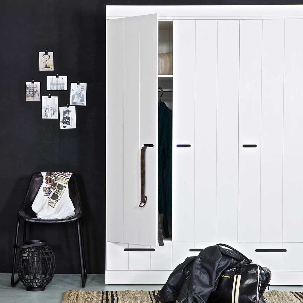 140x195x53 Skandi Kleiderschrank in Weiß - Mattressa