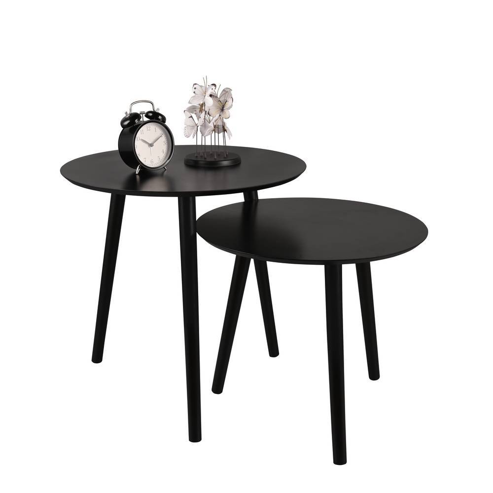 Beistelltisch-Set in Schwarz - Adja (zweiteilig)