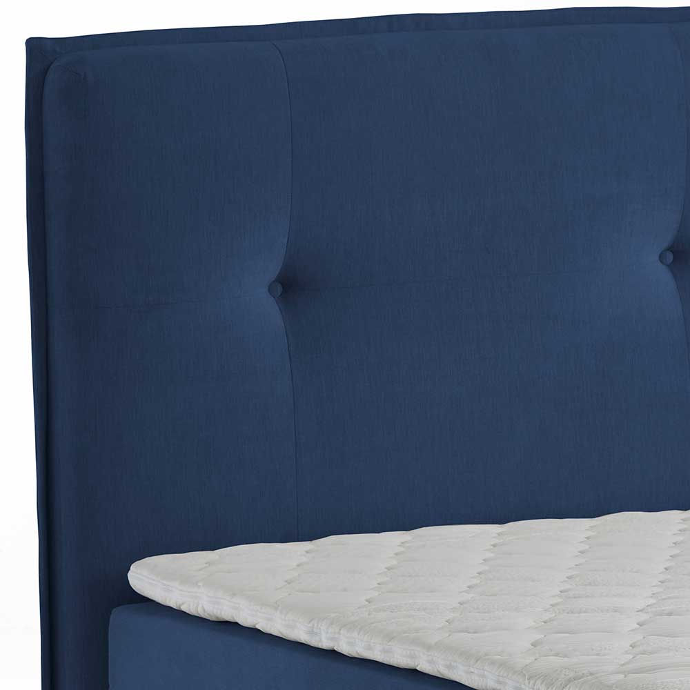 Boxbett Stauraumbett in Blau Webstoff - Vinkoja