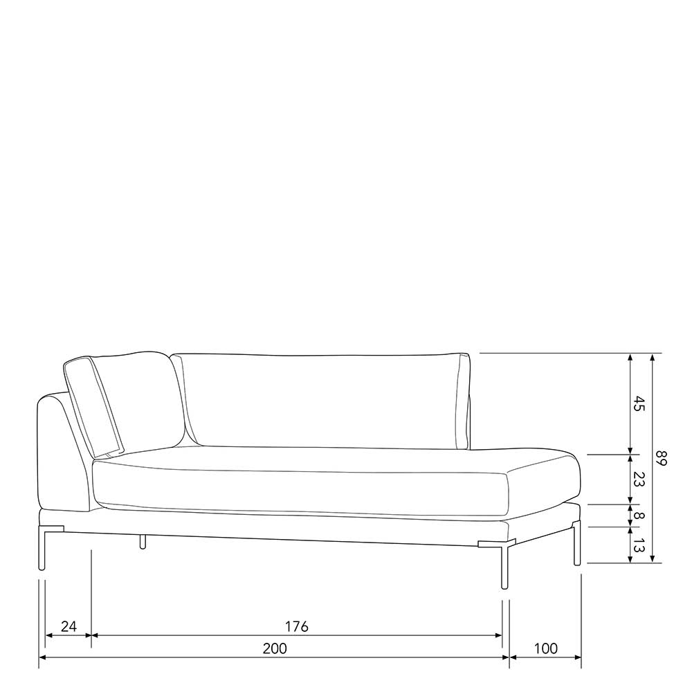 Couchmodul Lounge links in Beige - Guerrero