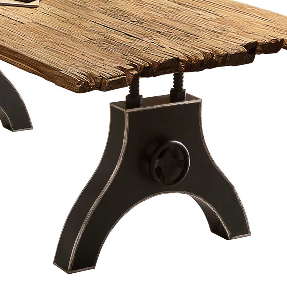 Industrial Esstisch mit Teak Altholzplatte - Banyo