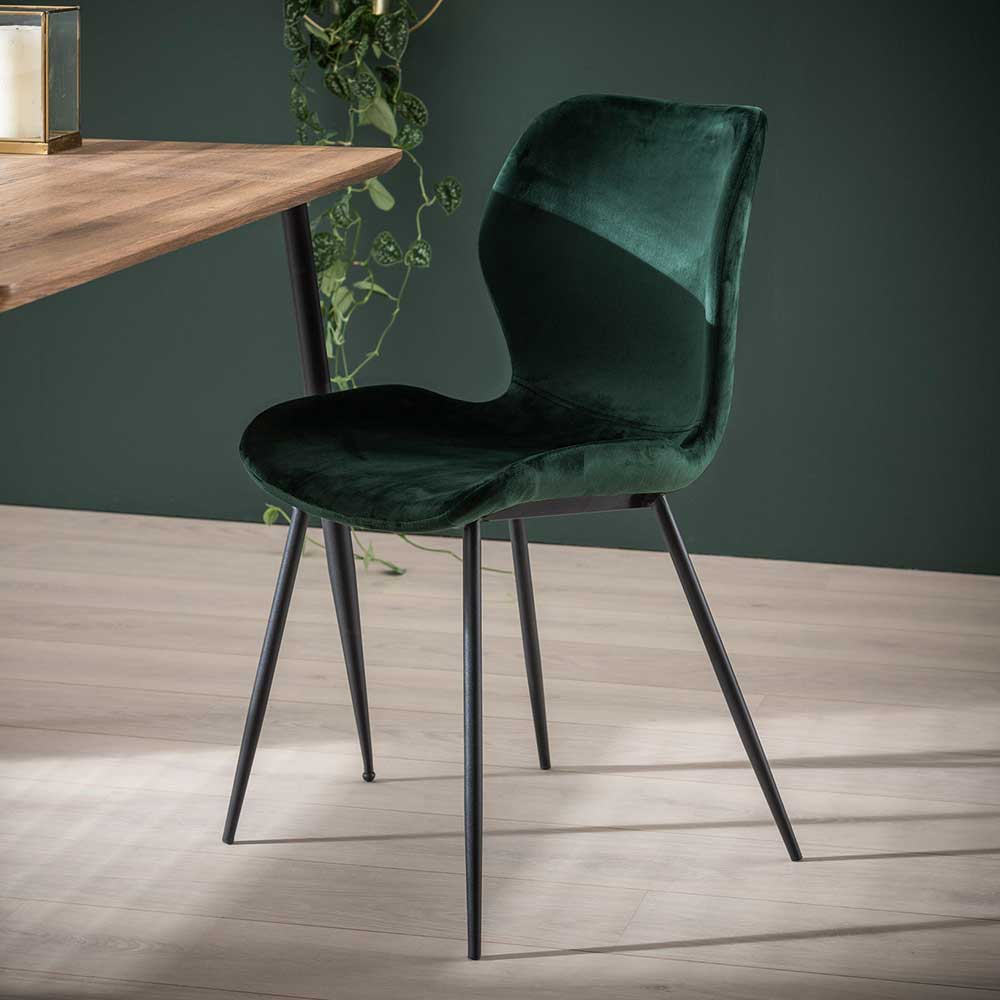 Elegante Polsterstühle in Dunkelgrün - Asprecca (4er Set)