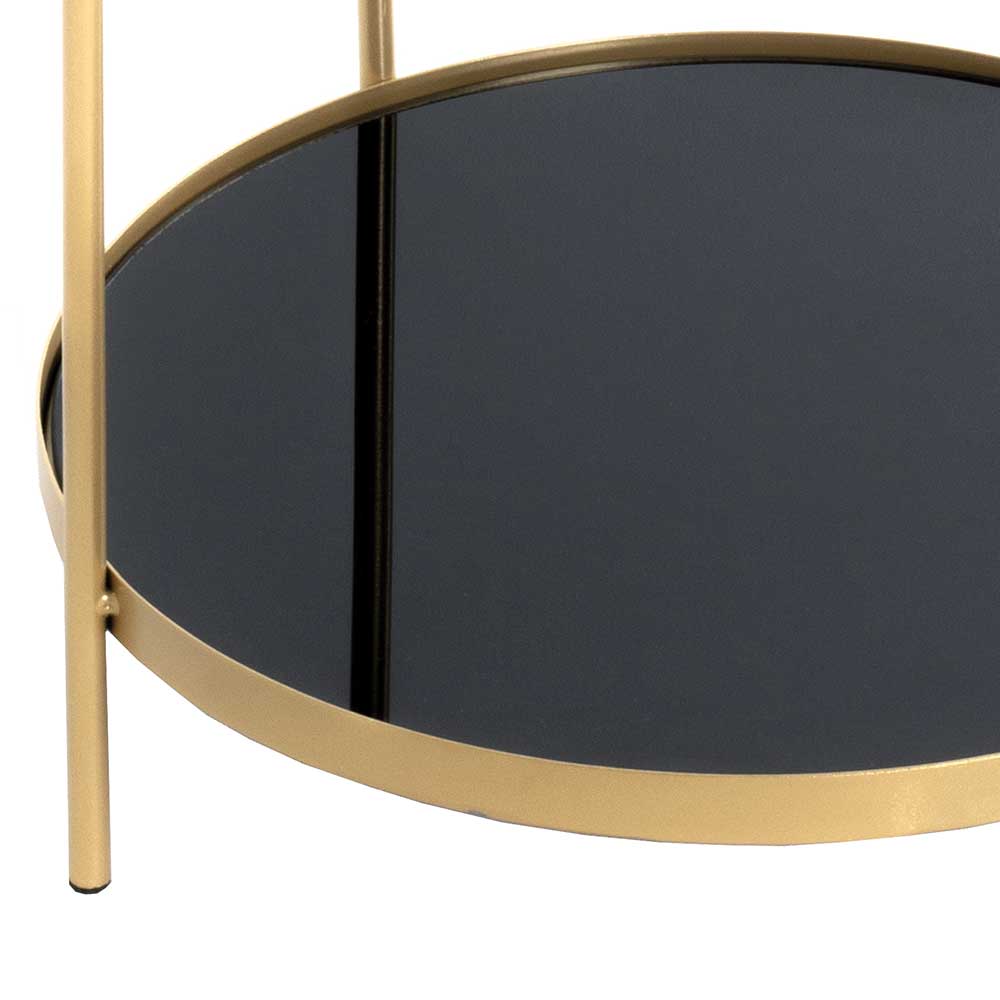 Beistelltisch mit 2 Schwarzglas Platten - Friscura